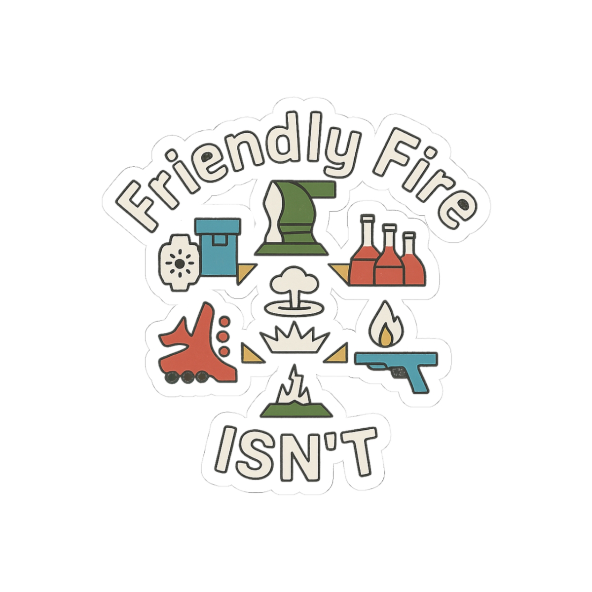Frendly Fire Isn't Gamer Sticker - Official stickers merchandise