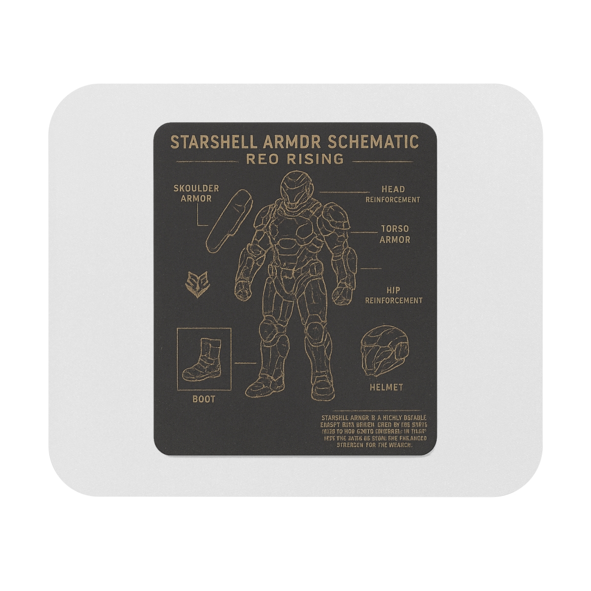 Starshell Armor Schematic PU Leather Mouse Pad - Official Gaming merchandise