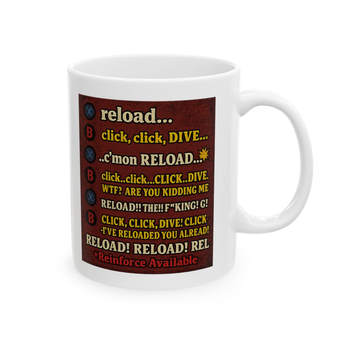 Helldivers Reload Stress Mug | Gamer Coffee Cup, Helldivers Gift, Gaming Humor - Official mugs merchandise